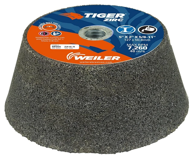 Weiler 68355 Tiger ZIRC Type 11 Flaring Cup Wheel, ZA16-Q, 5/3-3/4 x 2 x...