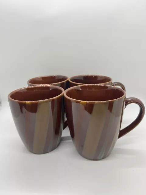 Set of 4 Sango Avanti Brown 4722 Coffee Mugs