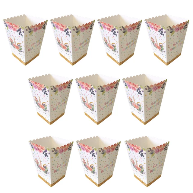 10 pz scatole per caramelle popcorn unicorno forniture per feste compleanno