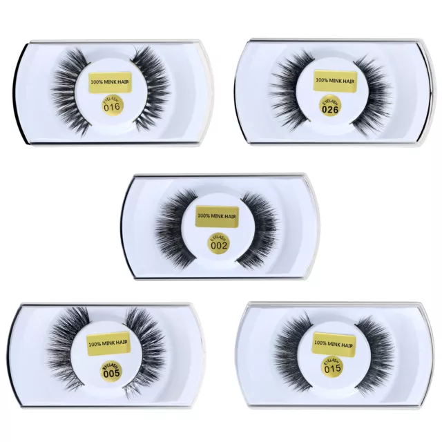 1 Pair 3D Handmade Soft Mink Hair Natural Long False Eye Lashes Fake Eyelashes