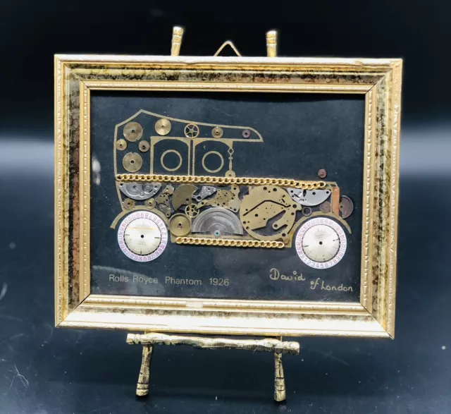 David of London Horological Montage Rolls Royce Phantom 1926 Framed Clock Art