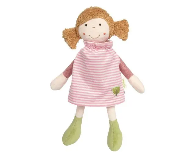 Sigikid Stoffpuppe Green Collection, Puppe mit rosa Kleid