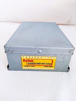 Kodak Classeur Boite Metallique De Rangement Pour Diapositives Vues 5x5 Cm Kodak 