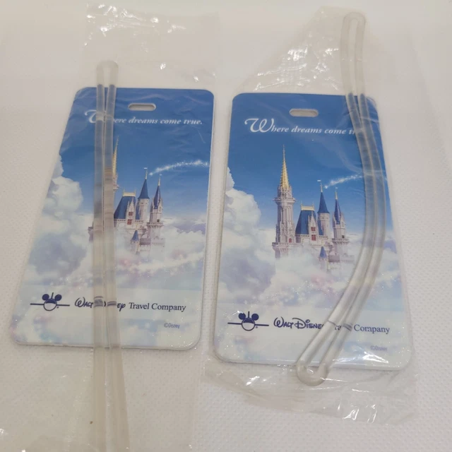 WALT DISNEY TRAVEL Co Where Dreams Come True Set of 2 Luggage Tags 9.