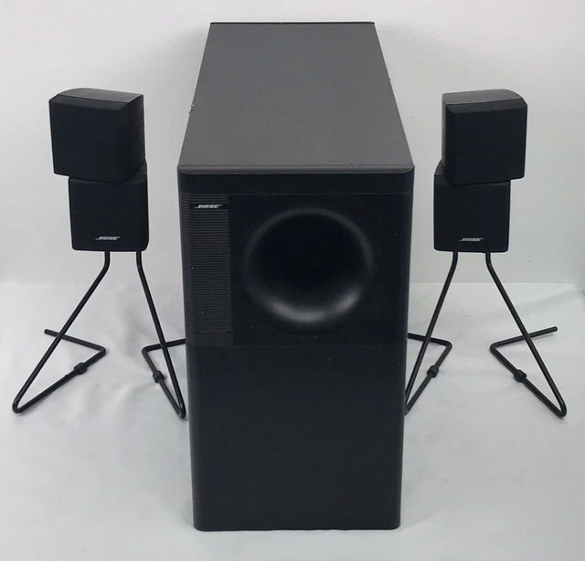 BOSE SPEAKER SET, two wire stand satellite speakers and large subwoofer untested EUR 120,54