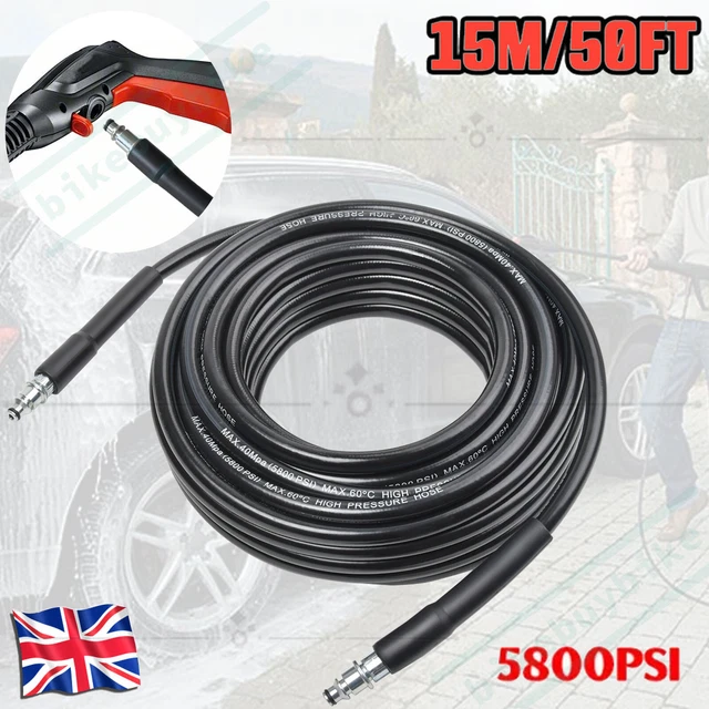 Flexible Haute Pression 15M Pour Nettoyeur - Diamètre M22 - Pour Lavage Voiture Et Terrasse