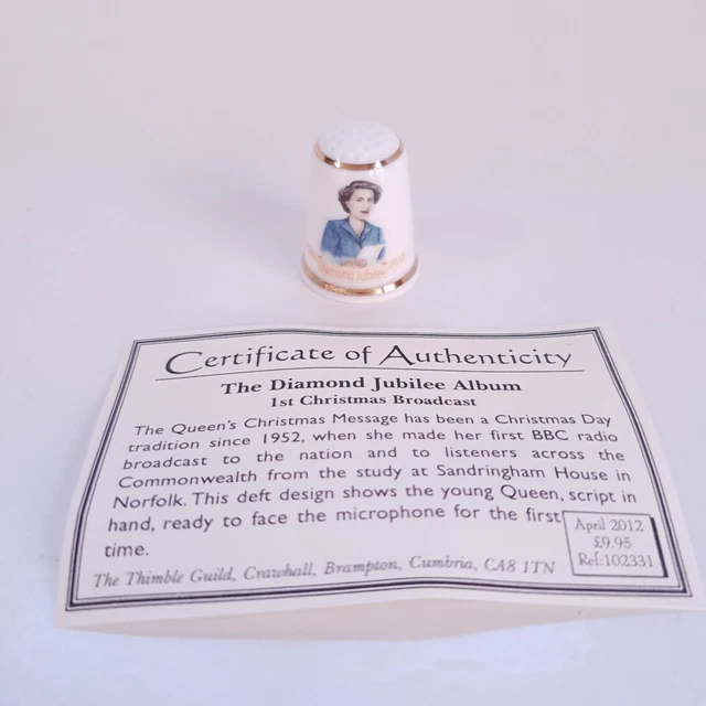 VINTAGE THE THIMBLE Guild The Queen The Diamond Jubilee Album Thimble £