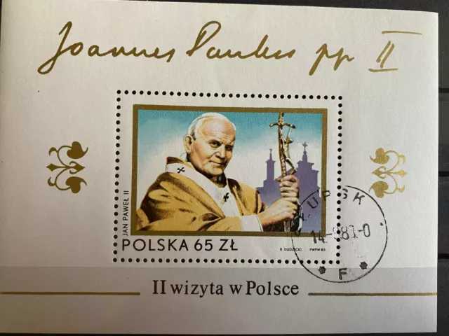 Briefmarken Polen Polska 1983 Mi-Nr. Block 91 2869 gestempelt Papstbesuch Polen