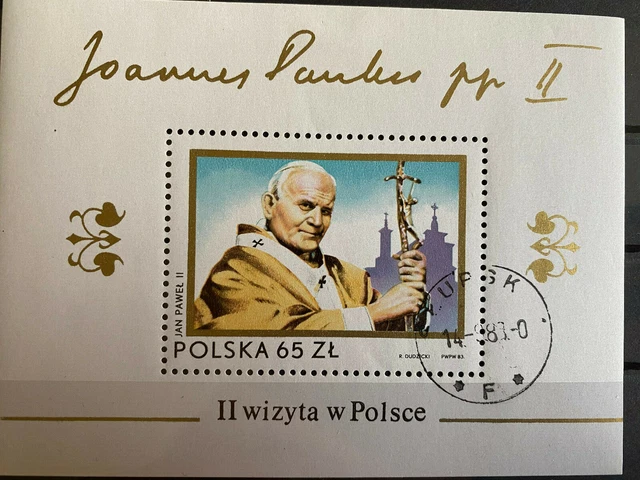 Briefmarken Polen Polska 1983 Mi-Nr. Block 91 2869 gestempelt Papstbesuch Polen