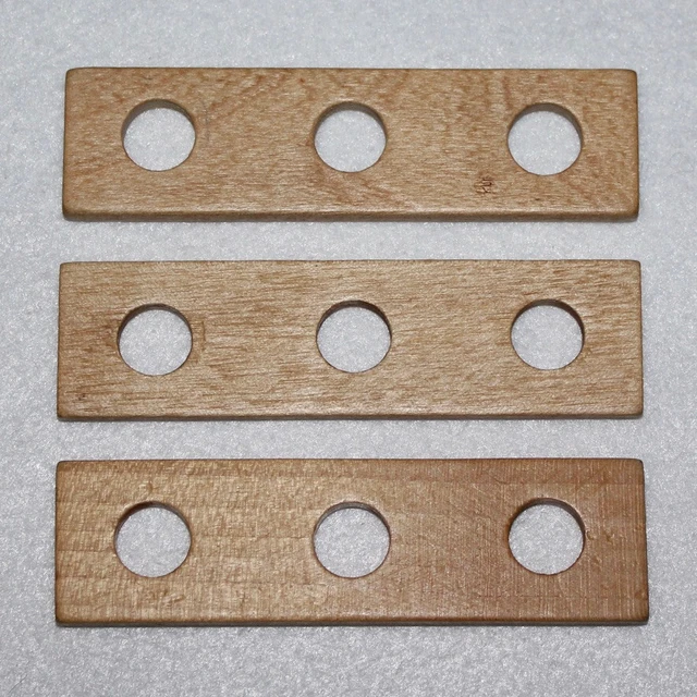 3 Stk. Spielzeug Baustein Elemente aus Holz - Alte Vintage Rarität