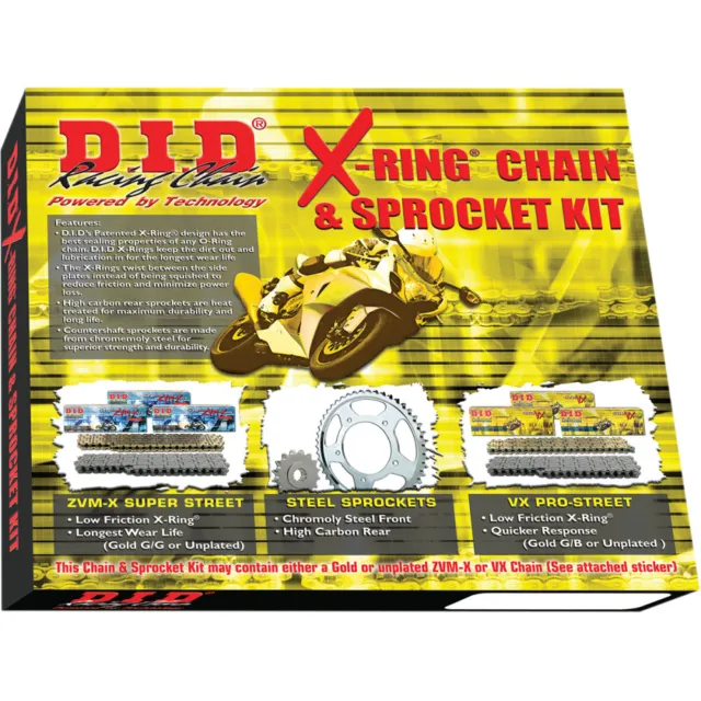 DID VX2 Pro-Street X-Ring 520 Chain/Sprocket Kit (16/46) 2009-2014 Yamaha FZ6R