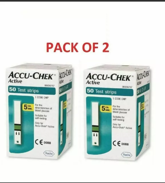 Accu-Chek Active Blood Glucose Code Free Test strips 100 (50x2)-EXPIRY: 06/2025 3