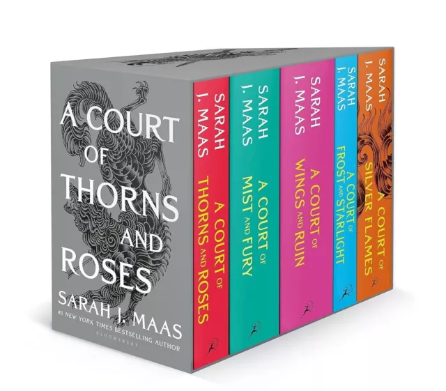 A Court of Thorns & Roses Livre de poche Coffret de 5 livres Nouveau Stock...