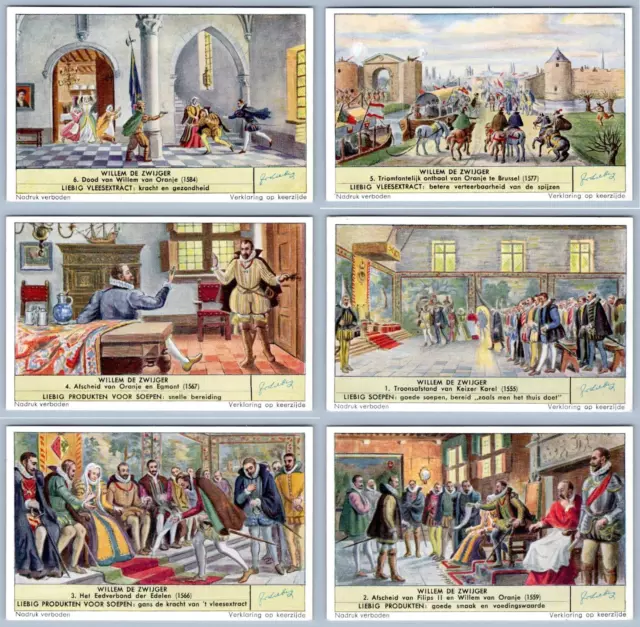 1953 Liebig*Set Of 6 Trade Cards*S1569 * William The Silent*Willem De Zwijger