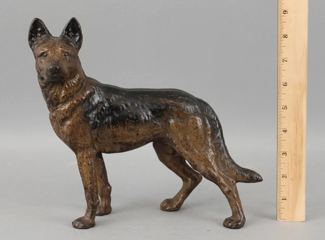 Antique Hubley Cast Iron German Shepherd Dog Doorstop Original 1st Paint NR