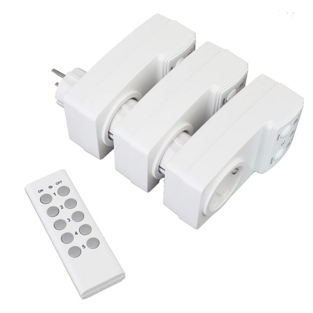 Prise de commutateur de télécommande 3PCS avec 1 télécommande 9