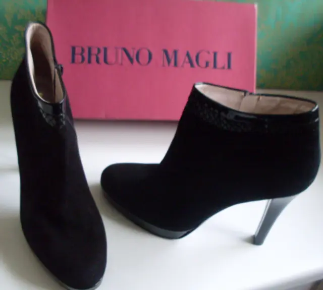 BRUNO MAGLI DESIGNER Italian Platform Booties Ankle Boots Size EU 40 UK ...