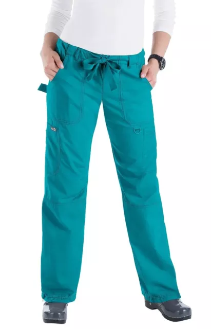Koi by Kathy Peterson Style 701 Drawstring Cargo Pants Scrub Sz S Turquoise