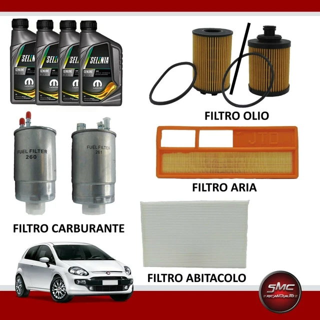 KIT FILTRI TAGLIANDO Fiat Grande Punto 199 1.4 8V 56Kw 77Cv 350A1000 EUR 19,87 - IT - Foto 4