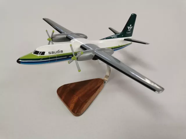 Fokker 27 F27 Friendship Saudia Saudi Airlines Airplane Desktop Wood Model