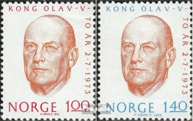 Norwegen 664-665 (kompl.Ausg.) postfrisch 1973 König Olaf V. EUR 1,5