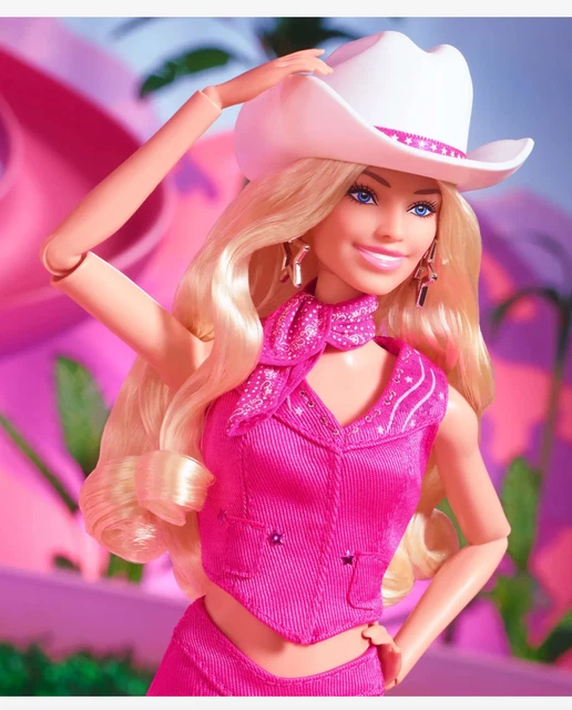 Poupée Barbie Le Film - Margot Robbie En Robe Western Rose - Édition Collector Avec Boîte (12 Pouces)