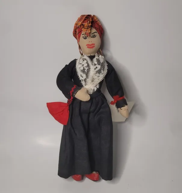 Marie Laveau Voodoo Queen Handmade Cloth Doll Mid Century Vintage Doll