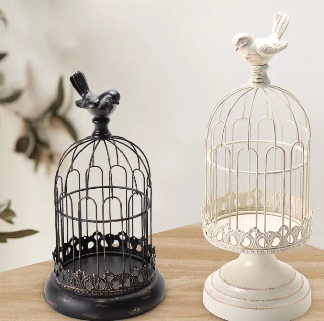 2PCS Birdcage Vintage Candle Holder Wrought Iron Decoration Romantic Supplies