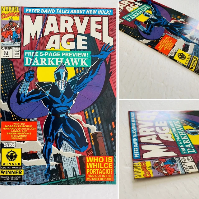Marvel Age #97 NM+ White Pages Marvel 1991 1st Darkhawk 1st Print
