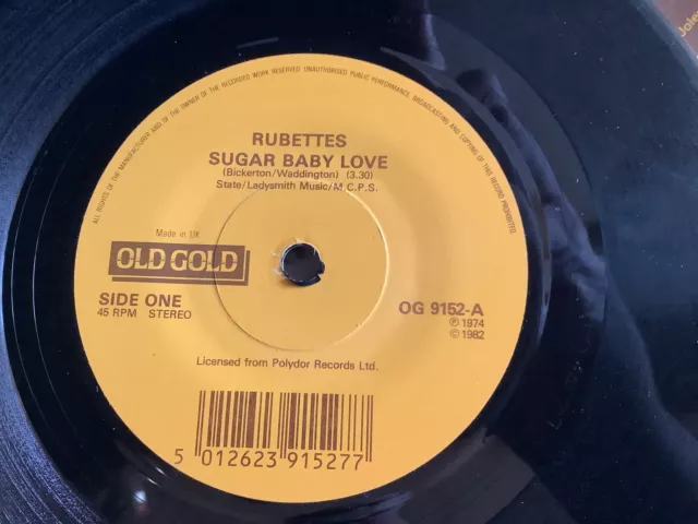 Rubettes - Sugar Baby Love - I Can Do It - 1982 UK Old Gold 7” - OG 9152