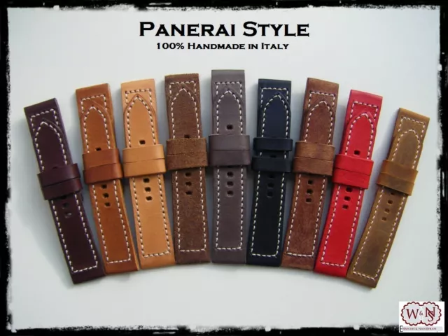 CINTURINI ARTIGIANALI IN pelle per Panerai 24 22 Panerai style Leather straps EUR 62 00 PicClick IT