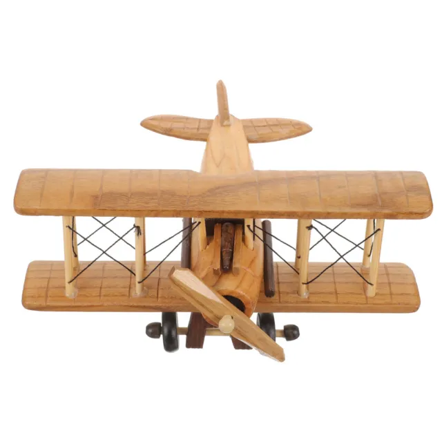 Wooden Retro Plane Office Aircraft Handicraft Model Airplane Toys