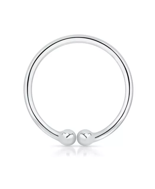 925 Sterling Silver Fake Septum Clicker Hanger Clip On Nose Ring Hoop 22G