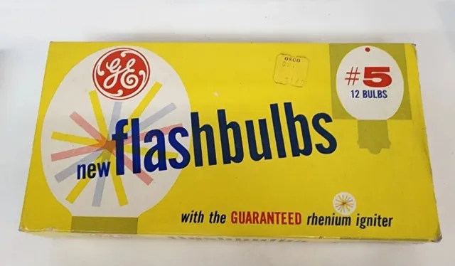 Bombillas GE General Electric #5 nuevas sin usar fotografía vintage 12 bombillas de flash