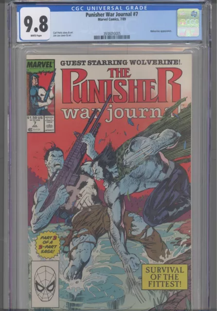 Punisher War Journal #7 CGC 9.8 1989 Marvel Jim Lee Cover & Art Wolverine App
