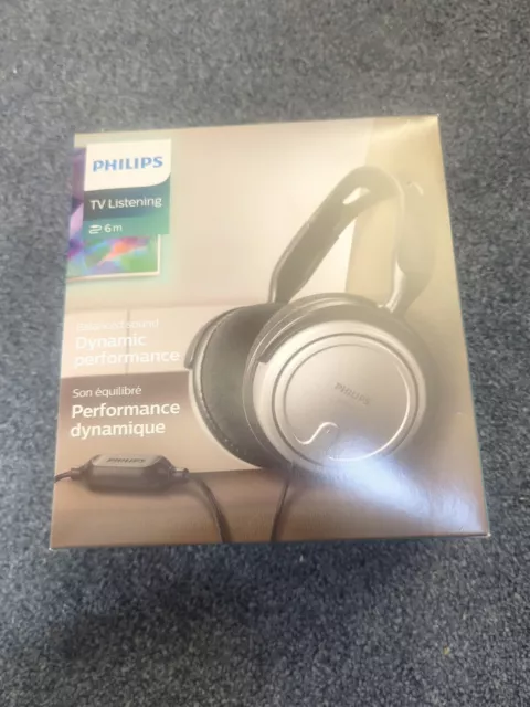 Phillips TV Listening Dynamic Headphones Wired 6m cable 'New'