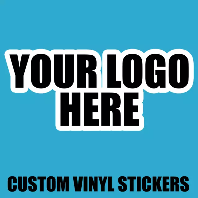 CUSTOM LOGO STICKER Clear White Round Square Shape Multiple Sizes 2