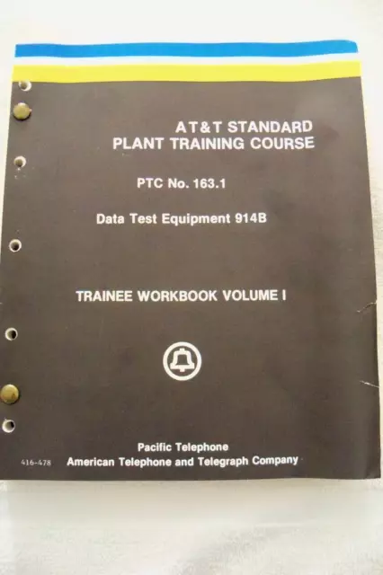 RARE Vintage Bell System Plant Training Course 163.1 Data Test Equip. 914B 1973