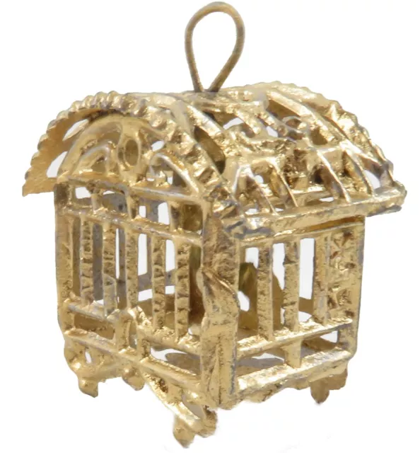 Poupées Maison Doré Métal Oiseau Cage Neuf Pour Ancien Pierre Moule Accessoire 2