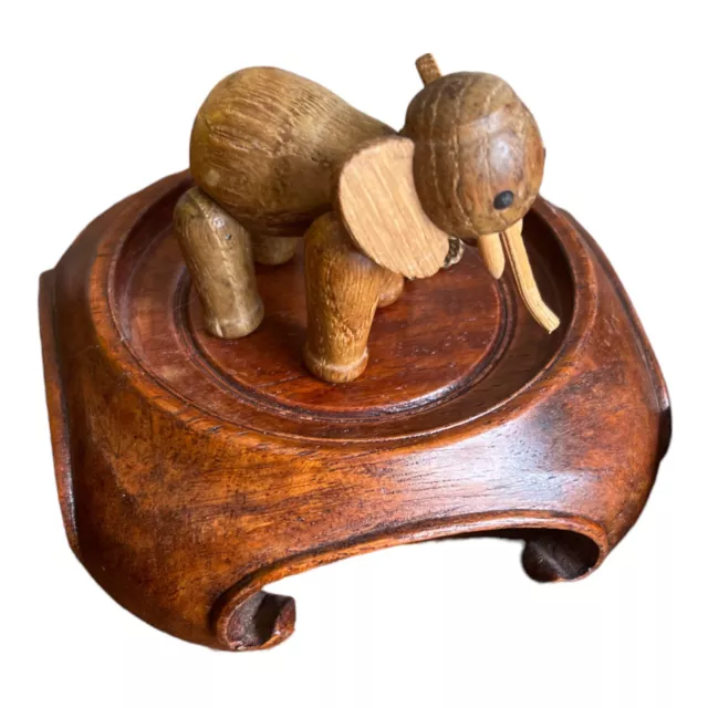 Vintage Match Box Wooden Elephant Figurine Vintage Zoo Line