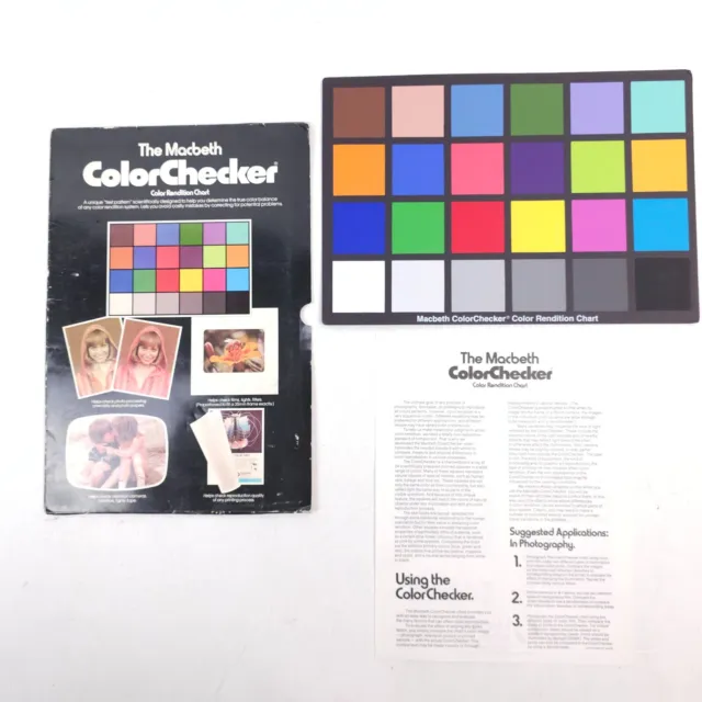 Tabla de reproducción de color vintage 1991 verificador de color para fotografía y video