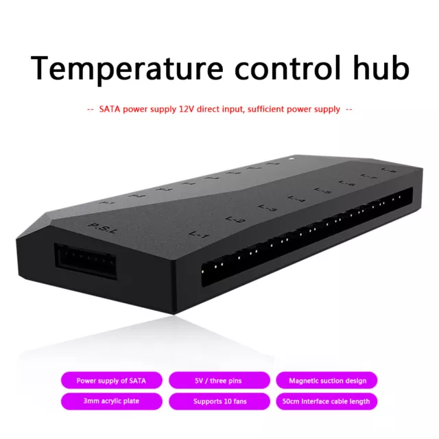 ID-COOLING HA-02 SATA Powered 5V 3 Pin ARGB Splitter Hub PWM PC Fan Controller