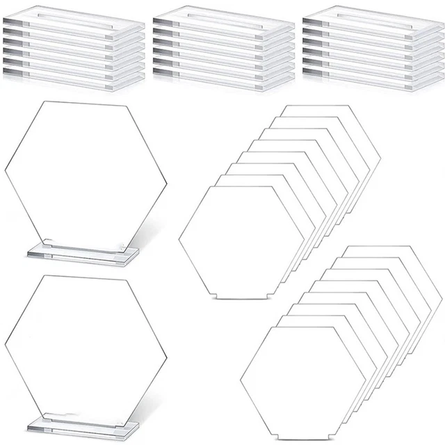 Lot de 20 porte-cartes de table en acrylique transparent avec