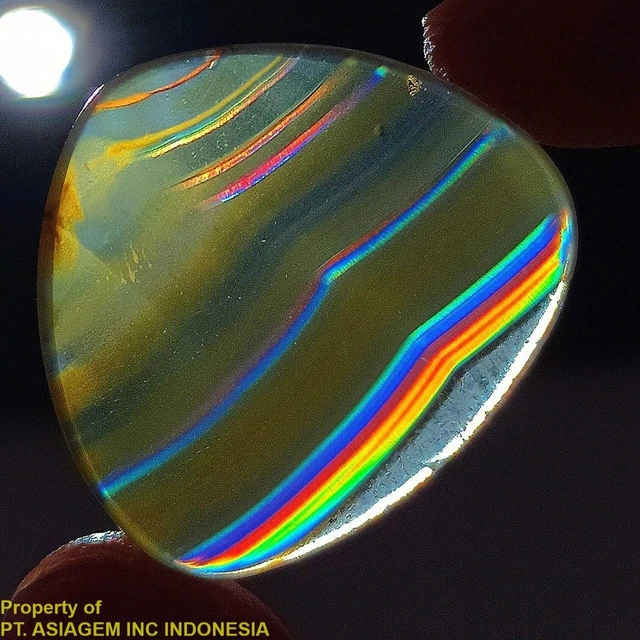 14ct 'A' Grade Rainbow IRIS AGATE ~Multi-Color Fire~ 1-of-a-kind ~100% Natural