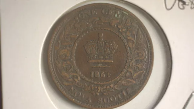 Nova Scotia 1861 1c One Large Cent Queen Victoria Large Bud #2