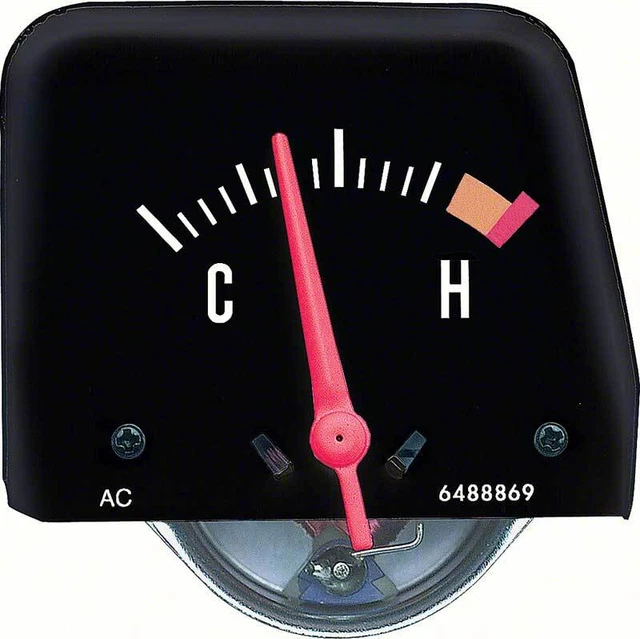 1968-74 Chevy II Nova; Console Temperature Gauge; Black Face; GM Licensed