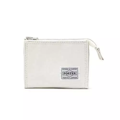 Yoshida & Co. PORTER DUCK Zip Wallet 636-06834 White NEW Made In Japan