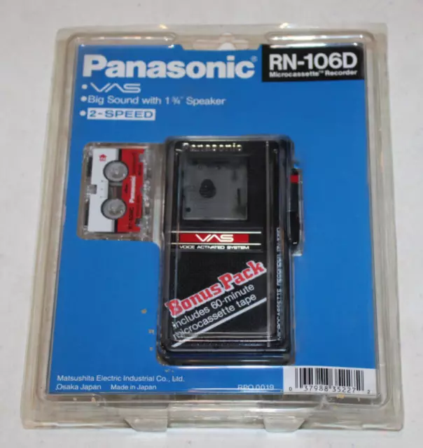 Panasonic RN-106D 2-speed voice activated Microcassette Recorder Japan NOS
