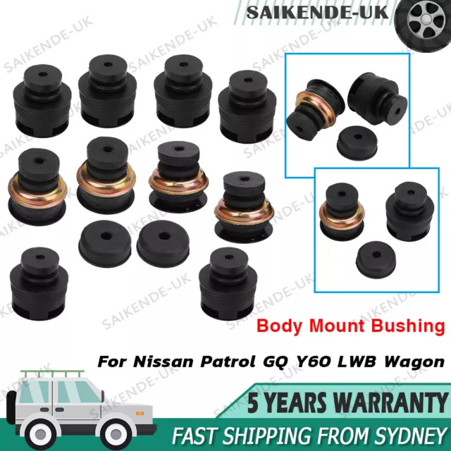 12Pcs Body Mount Kit Bush Rail Bushing Set For Nissan Patrol GQ Y60 LWB Wagon AU