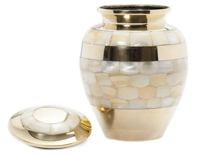 Urna madreperla in ottone Royal Rapture adulto/bambino per cenere memoriale oro 5